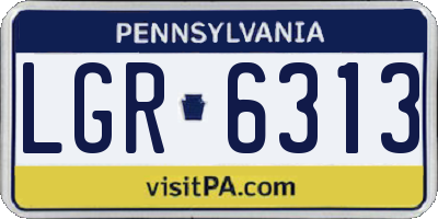 PA license plate LGR6313