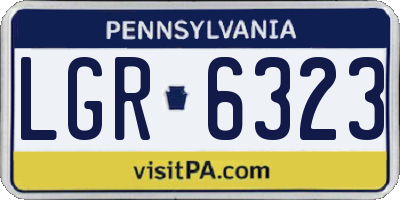 PA license plate LGR6323