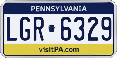 PA license plate LGR6329