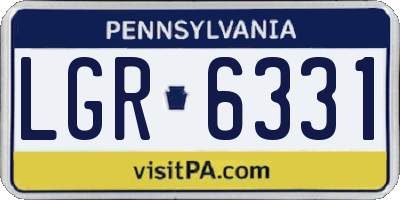 PA license plate LGR6331