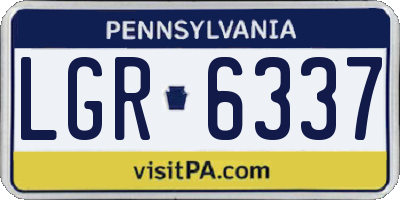 PA license plate LGR6337