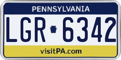 PA license plate LGR6342