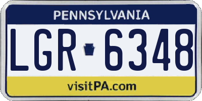 PA license plate LGR6348
