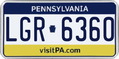 PA license plate LGR6360