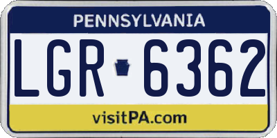 PA license plate LGR6362