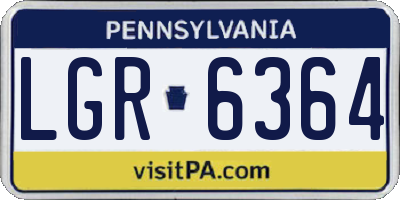 PA license plate LGR6364