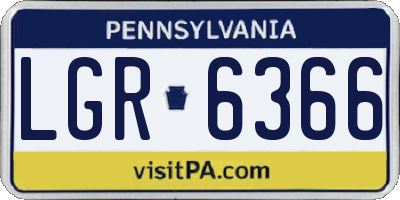 PA license plate LGR6366