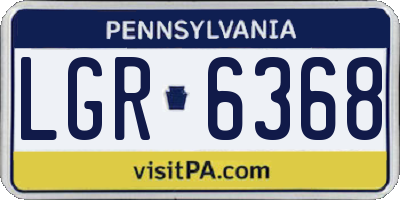PA license plate LGR6368