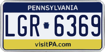 PA license plate LGR6369