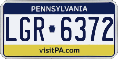 PA license plate LGR6372