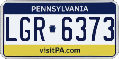 PA license plate LGR6373