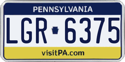 PA license plate LGR6375