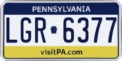 PA license plate LGR6377