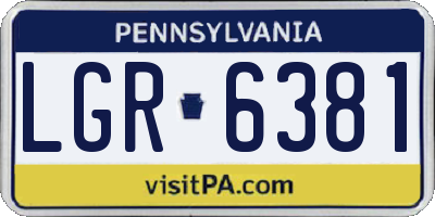 PA license plate LGR6381