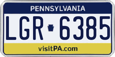PA license plate LGR6385