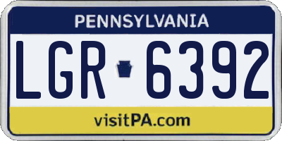 PA license plate LGR6392