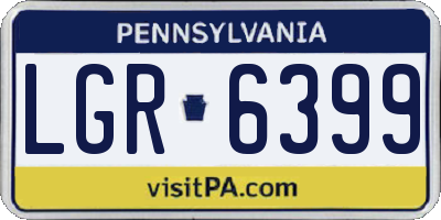 PA license plate LGR6399
