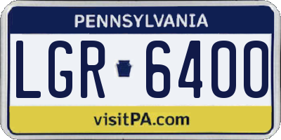 PA license plate LGR6400