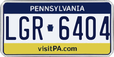 PA license plate LGR6404