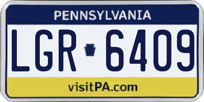 PA license plate LGR6409