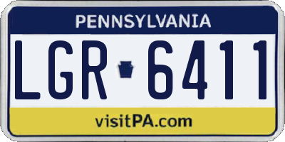 PA license plate LGR6411