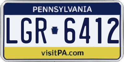 PA license plate LGR6412