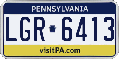 PA license plate LGR6413