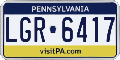 PA license plate LGR6417