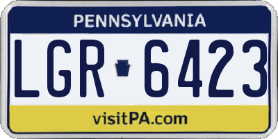 PA license plate LGR6423