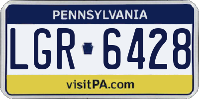 PA license plate LGR6428