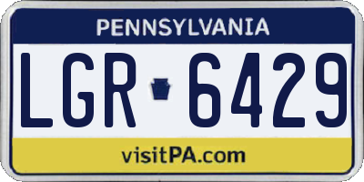 PA license plate LGR6429