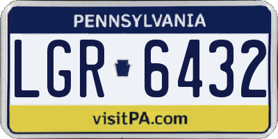 PA license plate LGR6432