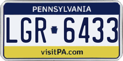 PA license plate LGR6433
