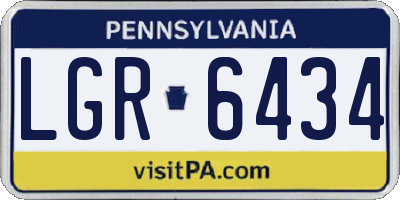 PA license plate LGR6434