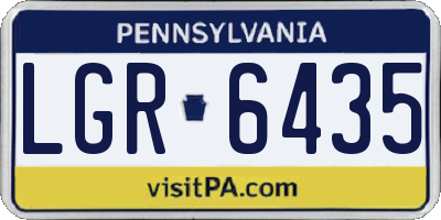 PA license plate LGR6435