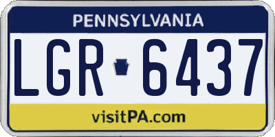 PA license plate LGR6437