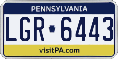 PA license plate LGR6443