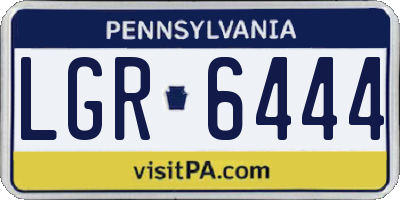 PA license plate LGR6444