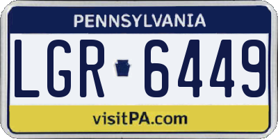 PA license plate LGR6449