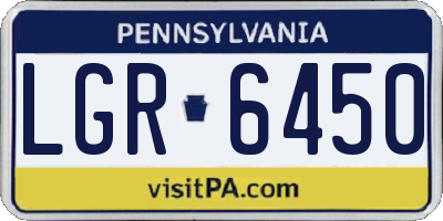PA license plate LGR6450