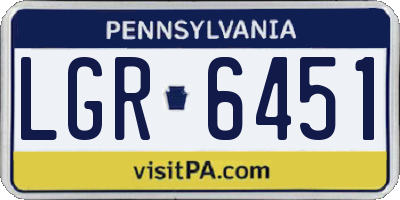 PA license plate LGR6451