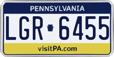 PA license plate LGR6455