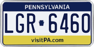 PA license plate LGR6460