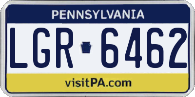 PA license plate LGR6462