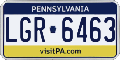 PA license plate LGR6463