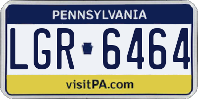 PA license plate LGR6464