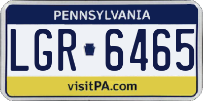 PA license plate LGR6465