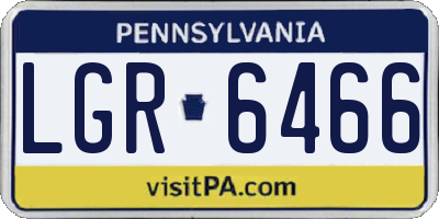 PA license plate LGR6466