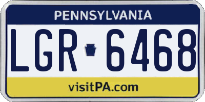 PA license plate LGR6468