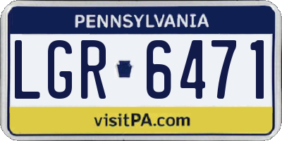 PA license plate LGR6471